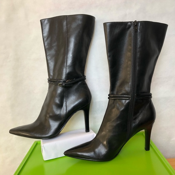 SALE Enzo Angiolini black zip heeled boots - Picture 3 of 9